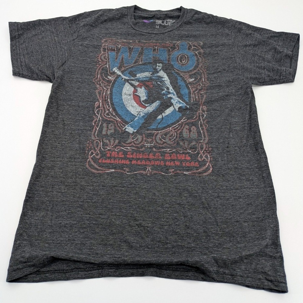 The Who T Shirt Medium M Gray Singer Bowl Stomp 1968 Tour Vintage Style Band Tee